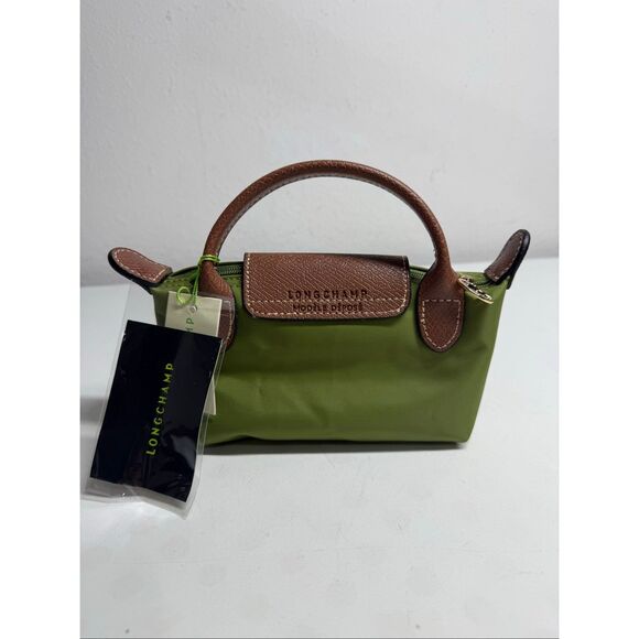 Longchamp Mini Le Pliage Green Top Handle Bag + Strap - Picture 4 of 9